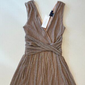 French Connection Marcelle Shimmer Gold Cocktail Dress US Size 4 NWT